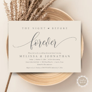 The Night Before Forever, Wedding Rehearsal Dinner Invitation