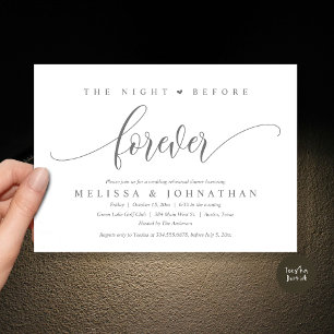 The Night Before Forever, Wedding Rehearsal Dinner Invitation