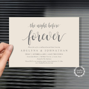 The Night Before Forever, Wedding Rehearsal Dinner Invitation