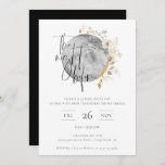 The Night Before Gilded Moon Invitation<br><div class="desc">Elegant watercolor gilded moon adorned with delicate wildflower arrangement. The Night Before,  wedding rehearsal celebration invitation. Modern and chic typography design. Back of card,  shown in black.</div>