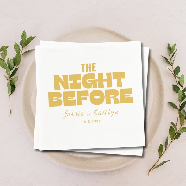 The Night Before Glam Gold Rehearsal Dinner Decor Napkin (The Night Before Glam Gold Rehearsal Dinner Decor Napkins
)