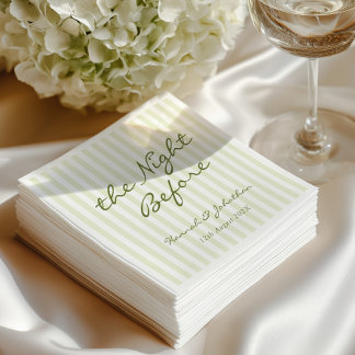The Night Before green Wedding Napkin