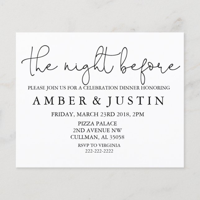 The Night Before | Invitation (Front)