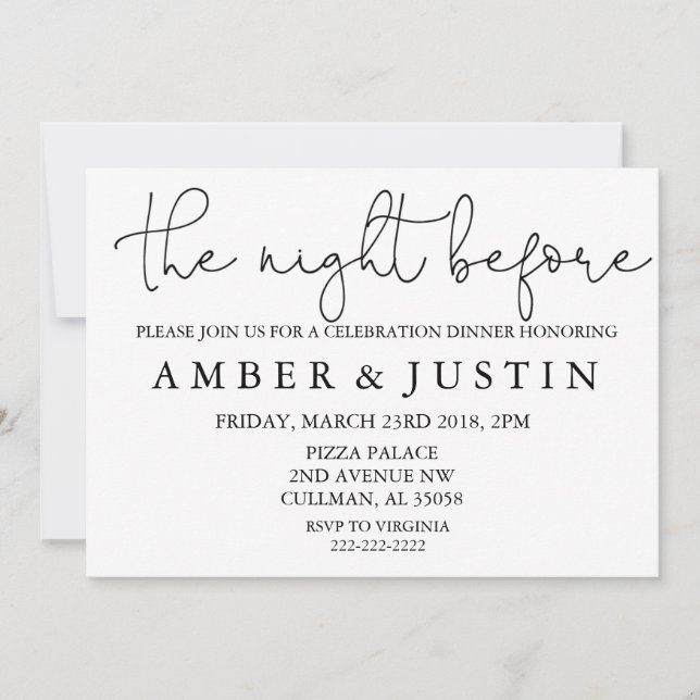 The Night Before | Invitation (Front)