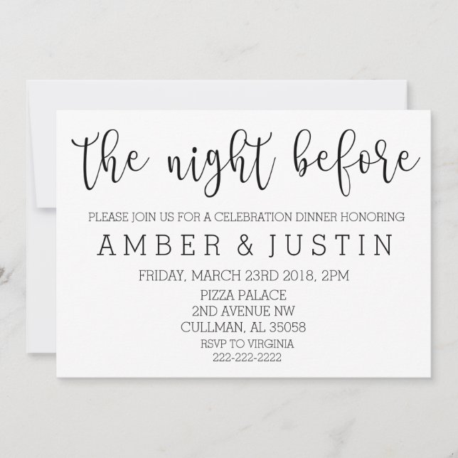 The Night Before | Invitation (Front)