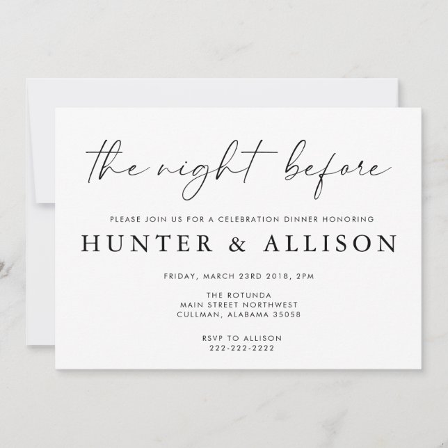 The Night Before | Invitation (Front)