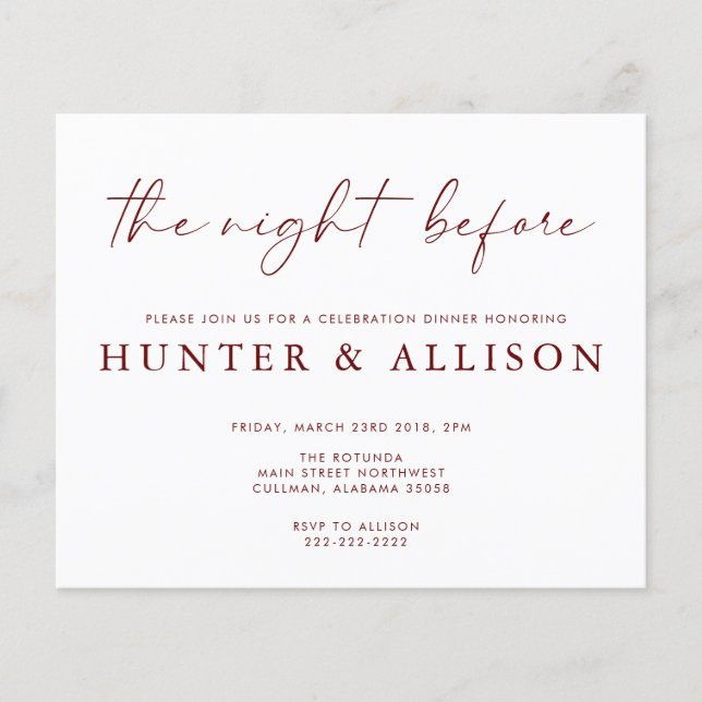 The Night Before | Invitation (Front)