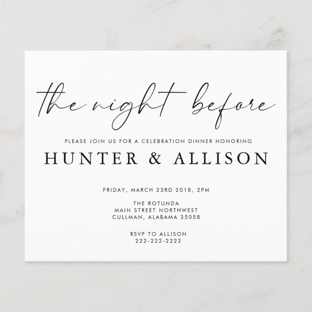 The Night Before | Invitation Flyer (Front)