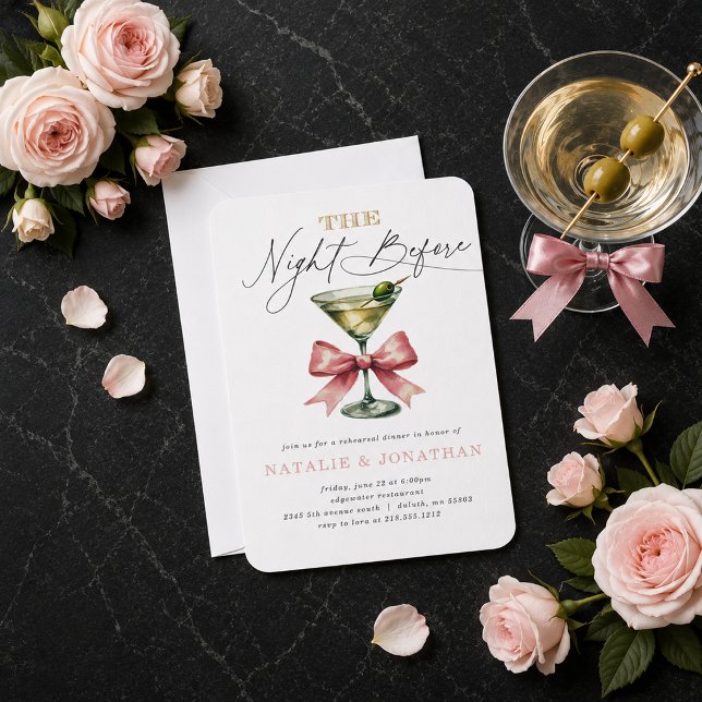 The Night Before Martini Rehearsal Dinner Invitation (The Night Before Martini Rehearsal Dinner Invitation)