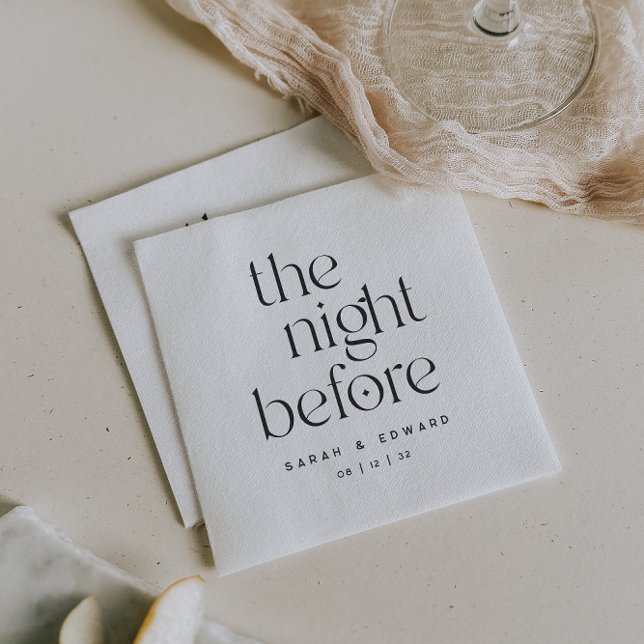 The Night Before Minimalist Rehearsal Dinner Napkin (Creator Uploaded)