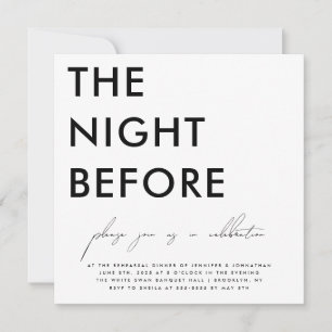 The Night Before Mod Rehearsal Dinner Invitation