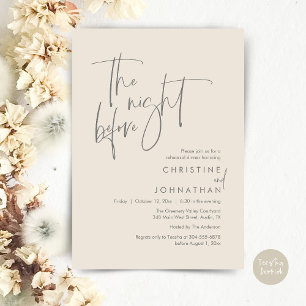 The Night Before, Modern Casual Rehearsal Dinner Invitation