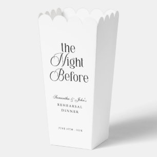 The Night Before Modern Elegant Rehearsal Dinner Favour Box