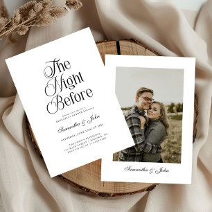The Night Before Modern Photo Rehearsal Dinner Invitation