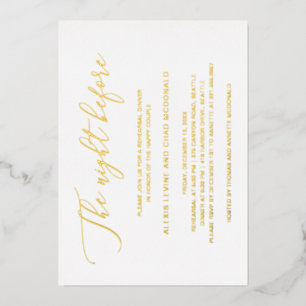 The Night Before Modern Rehearsal Dinner Gold