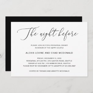 The Night Before Modern Rehearsal Dinner Invitation