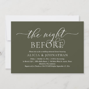 The Night Before, Modern Wedding Rehearsal Dinner Invitation