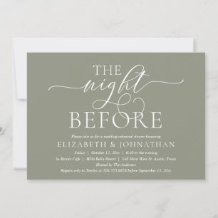 The Night Before, Modern Wedding Rehearsal Dinner Invitation