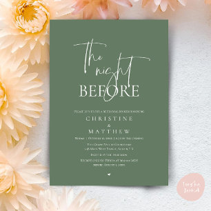 The Night Before, Modern Wedding Rehearsal Dinner Invitation