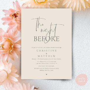 The Night Before, Modern Wedding Rehearsal Dinner Invitation