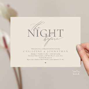 The Night Before, Modern Wedding Rehearsal Dinner  Invitation