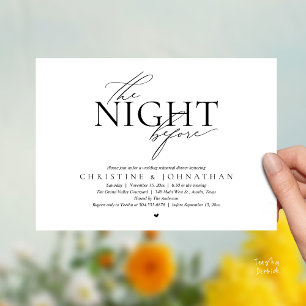 The Night Before, Modern Wedding Rehearsal Dinner  Invitation