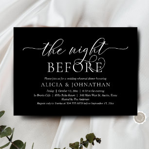 The Night Before, Modern Wedding Rehearsal Dinner Invitation