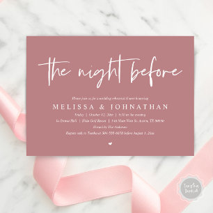 The Night Before, Modern Wedding Rehearsal Dinner Invitation