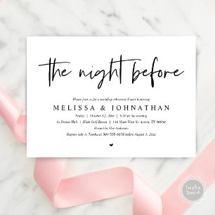 The Night Before, Modern Wedding Rehearsal Dinner Invitation