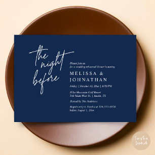 The Night Before, Modern Wedding Rehearsal Dinner Invitation