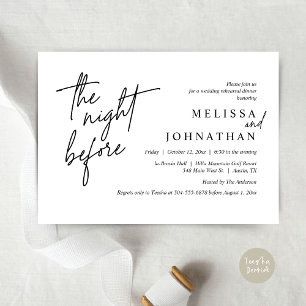 The Night Before, Modern Wedding Rehearsal Dinner Invitation