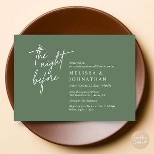 The Night Before, Modern Wedding Rehearsal Dinner Invitation