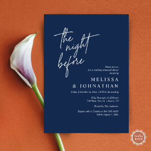 The Night Before, Modern Wedding Rehearsal Dinner Invitation