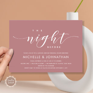 The Night Before, Modern Wedding Rehearsal Dinner Invitation