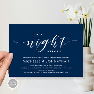 The Night Before, Modern Wedding Rehearsal Dinner  Invitation