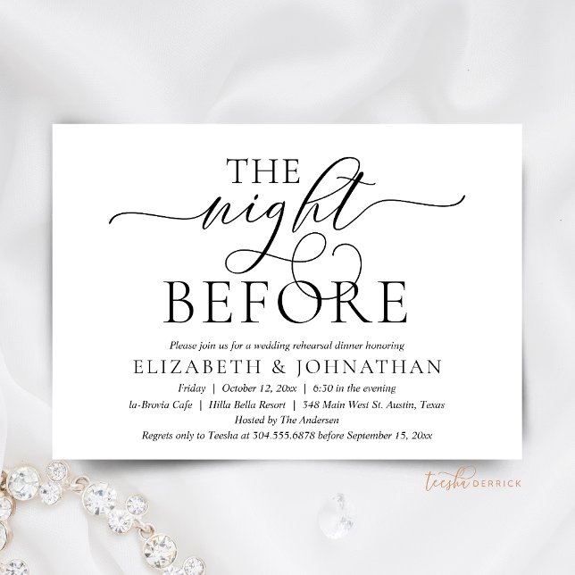 The Night Before, Modern Wedding Rehearsal Dinner Invitation (The Night Before, Modern Wedding Rehearsal Dinner Invitation card, digital download)