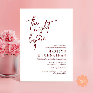 The Night Before, Modern Wedding Rehearsal Dinner Invitation