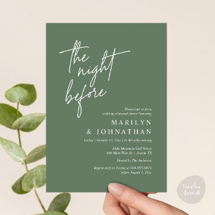 The Night Before, Modern Wedding Rehearsal Dinner Invitation