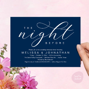 The Night Before, Modern Wedding Rehearsal Dinner Invitation