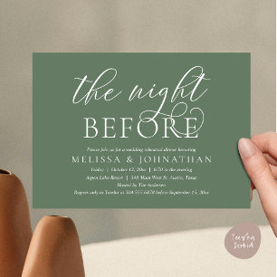 The Night Before, Modern Wedding Rehearsal Dinner  Invitation
