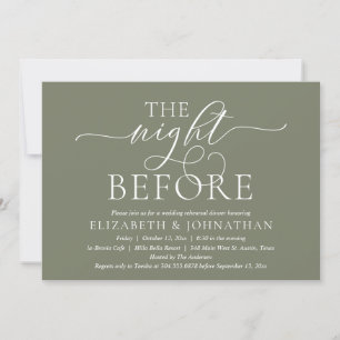 The Night Before, Modern Wedding Rehearsal Dinner Invitation