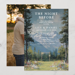 The Night Before Mountain Photo Rehearsal Dinner Invitation
