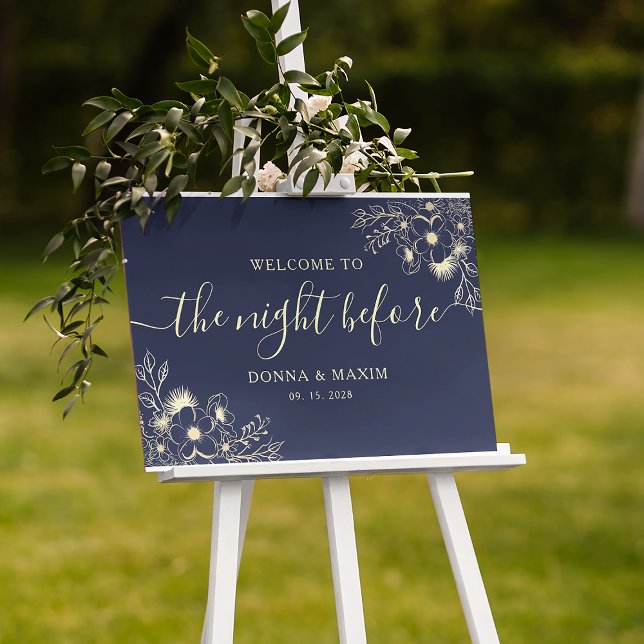 The Night Before Navy Blue Rehearsal Dinner  Poster (Creator Uploaded)