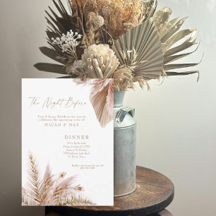 The Night Before Pampas Wedding Rehearsal Dinner Invitation