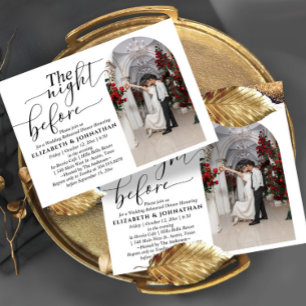 The Night Before Photo Wedding Rehearsal Dinner Invitation