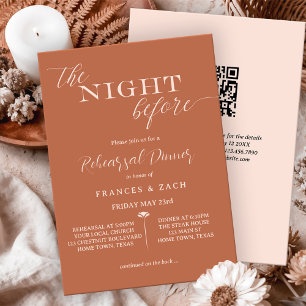 The Night Before QR Code Rehearsal Dinner Invitation