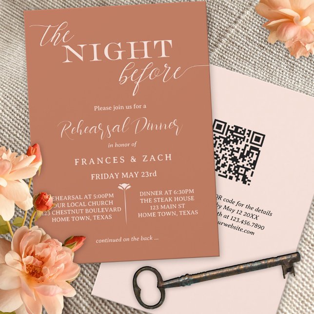 The Night Before QR Code Rehearsal Dinner Invitation (Creator Uploaded)