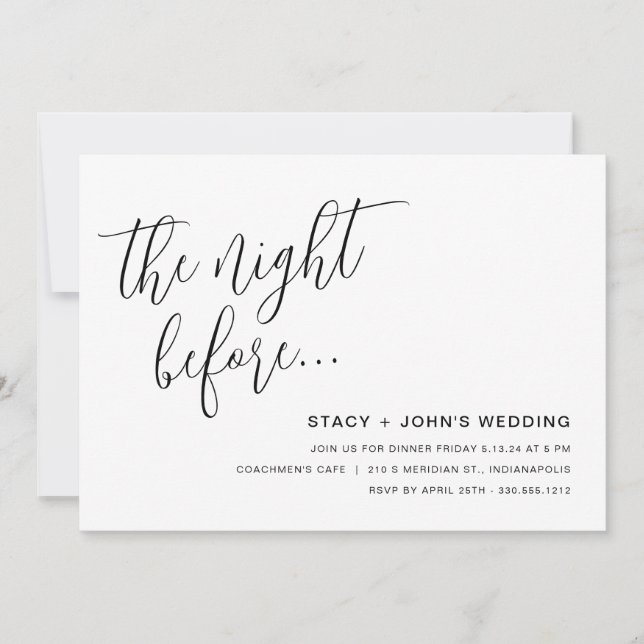 The Night Before Rehearsal Dinner Invitation (Front)