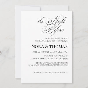 The Night Before Rehearsal Dinner Invitation