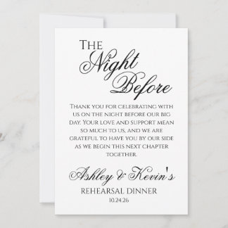 The Night Before Rehearsal Dinner Invitation